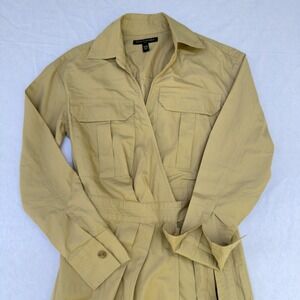 Banana Republic Womens Dress Ani Belted Midi Shirt Size XXS Safari Utility